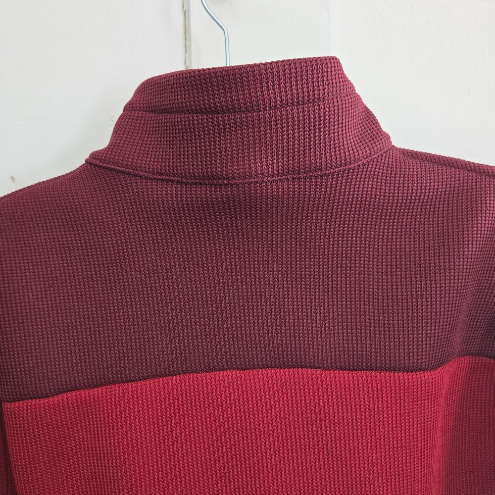 Izod Men's Red Zip Up Sweater - Picture 7 of 13